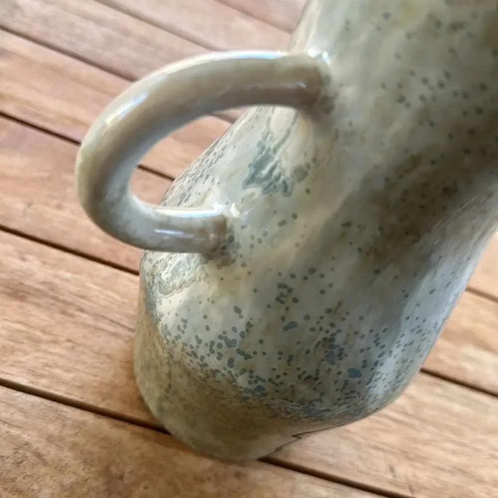 Crate & Barrel Speckled Glazed Vase